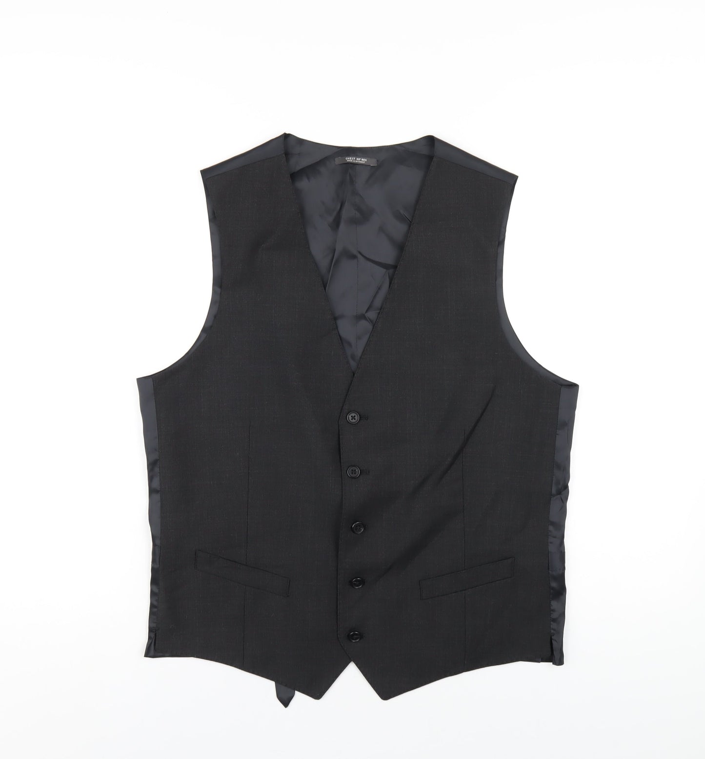 Marks and Spencer Mens Grey Wool Jacket Suit Waistcoat Size 40 Regular