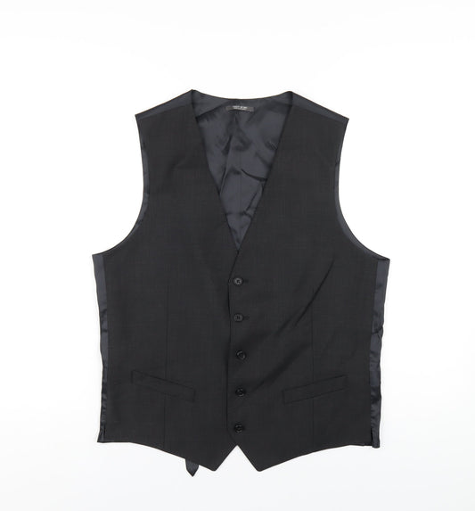 Marks and Spencer Mens Grey Wool Jacket Suit Waistcoat Size 40 Regular