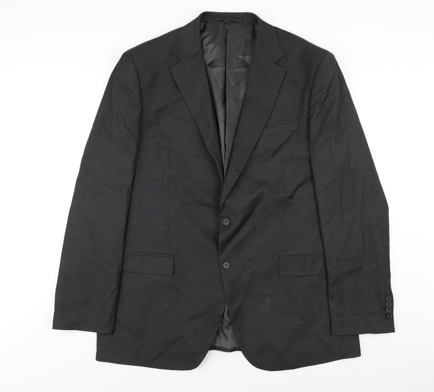 Marks and Spencer Mens Grey Polyester Jacket Blazer Size 46 Regular