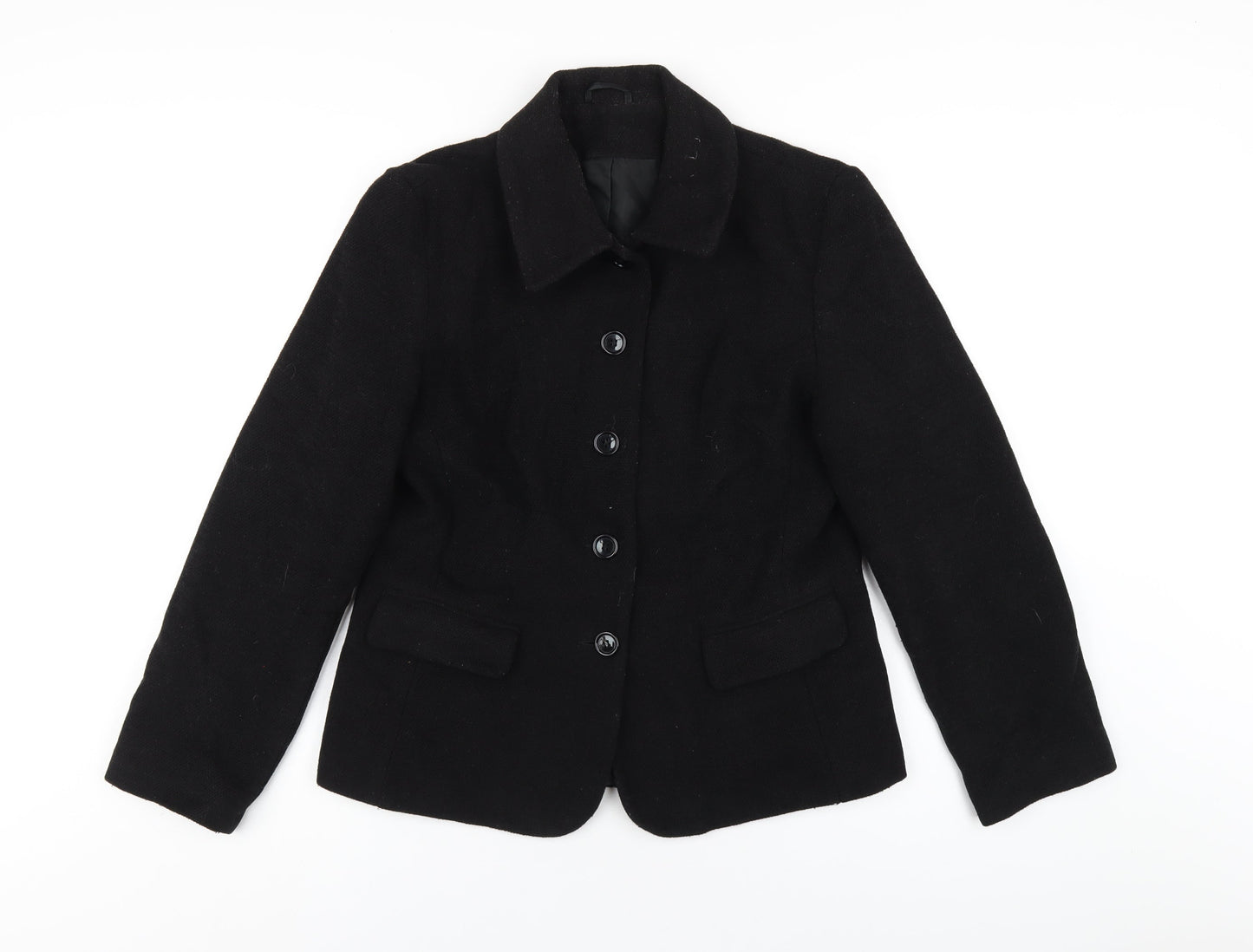 Dorothy Perkins Womens Black Pea Coat Coat Size 14 Button