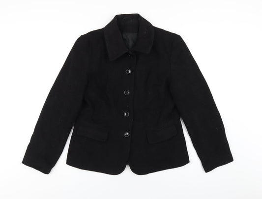 Dorothy Perkins Womens Black Pea Coat Coat Size 14 Button