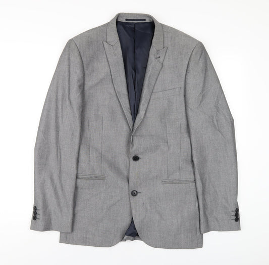 NEXT Mens Grey Polyester Jacket Blazer Size 38 Regular