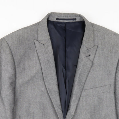 Next Mens Grey Polyester Jacket Blazer Size 38 Regular
