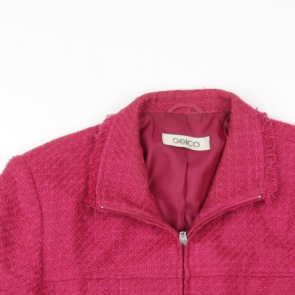 Gelco Womens Pink Jacket Size 14 Zip