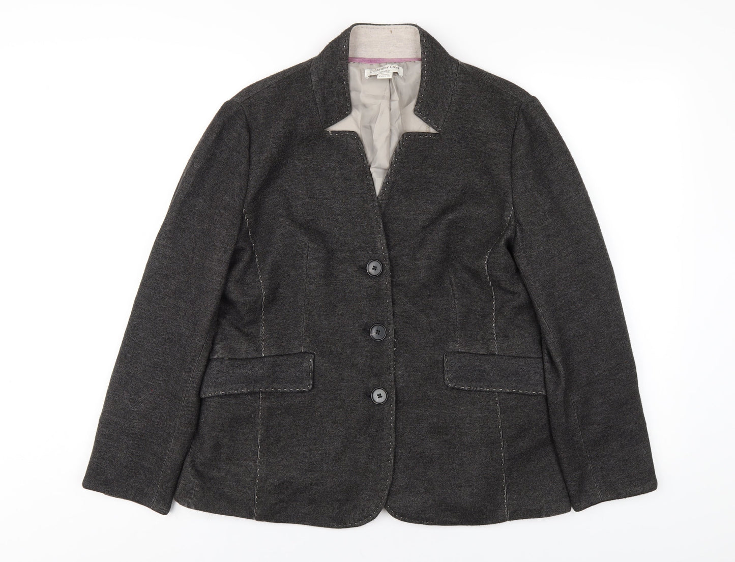 Coldwater Creek Womens Grey Jacket Size 10 Button
