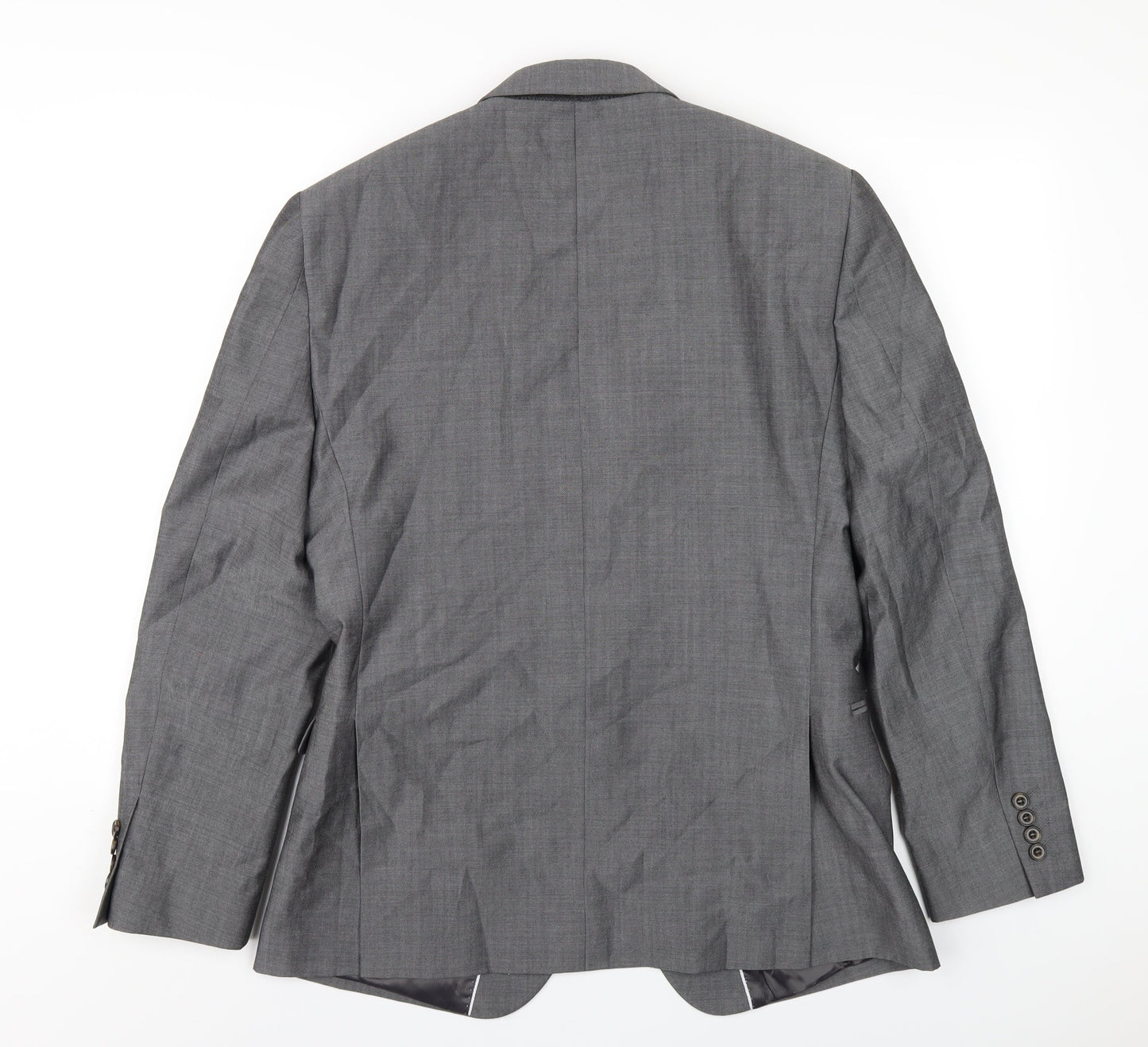Slaters Mens Grey Polyester Jacket Blazer Size 38 Regular