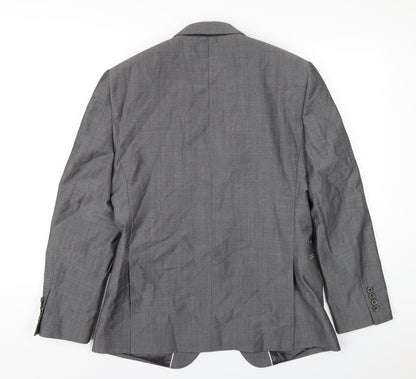 Slaters Mens Grey Polyester Jacket Blazer Size 38 Regular
