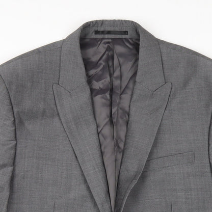 Slaters Mens Grey Polyester Jacket Blazer Size 38 Regular