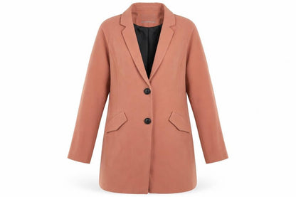 Front view of Vera Moda women’s orange jacket blazer, size XS, button