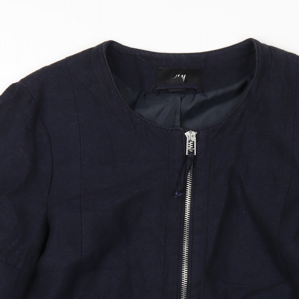H&M Womens Blue Jacket Coat Size 12 Zip