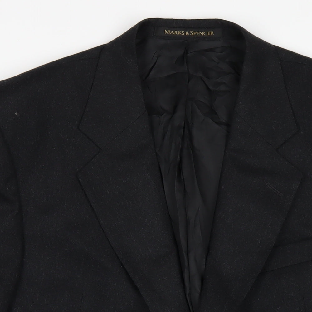 Marks and Spencer Mens Grey Wool Jacket Blazer Size 42 Regular