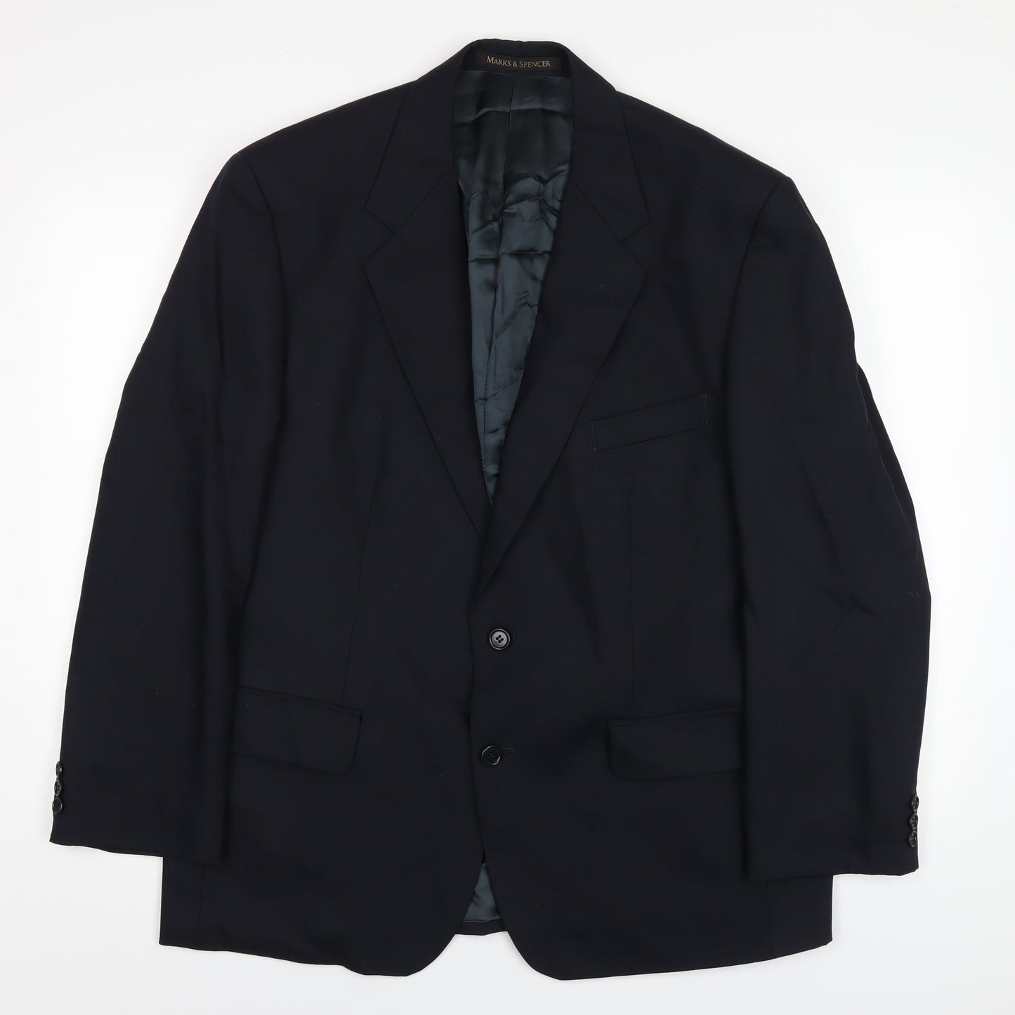 Marks and Spencer Mens Blue Wool Jacket Blazer Size 42 Regular