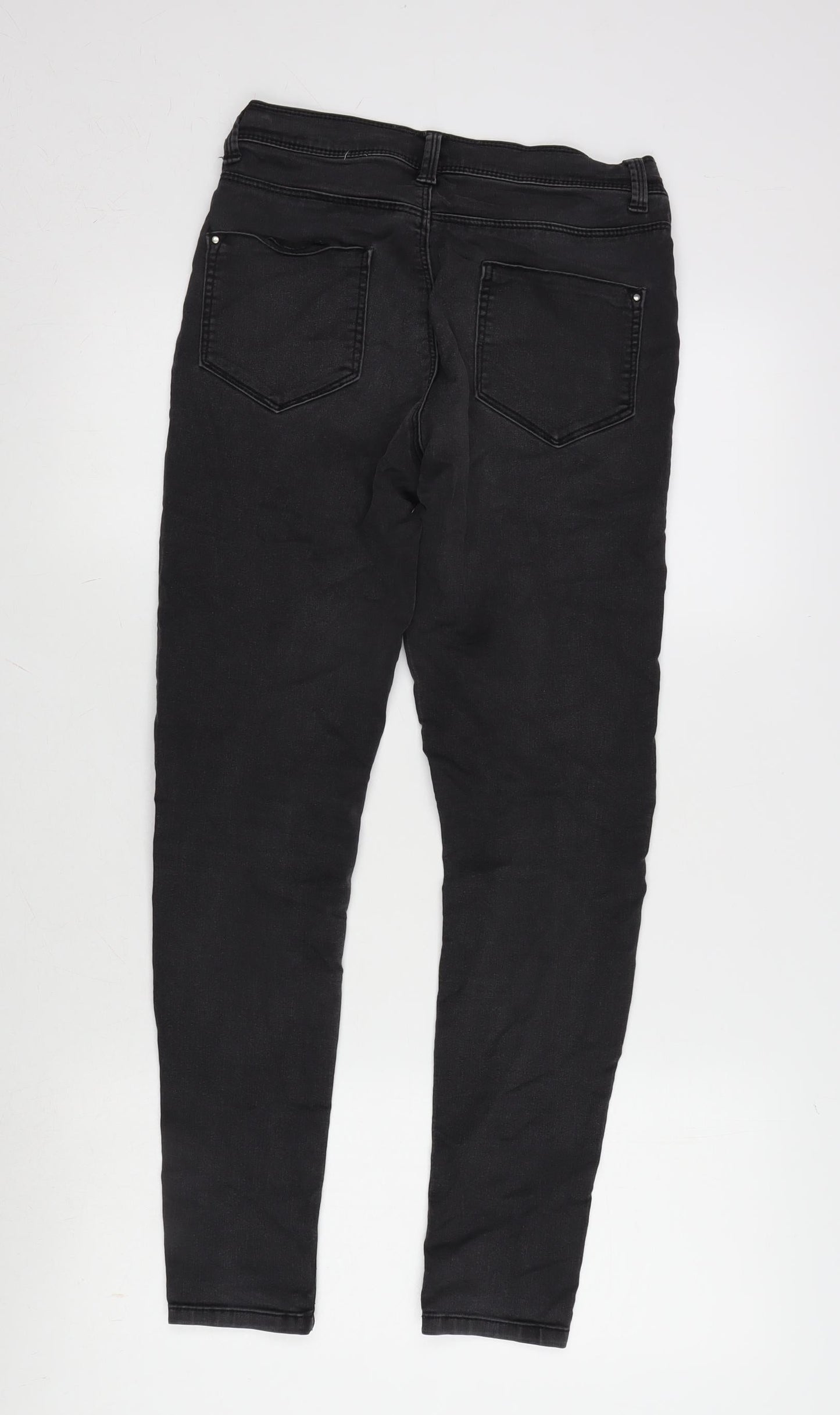 Dorothy Perkins Womens Grey Cotton Blend Tapered Jeans Size 6 L27 in Regular Zip