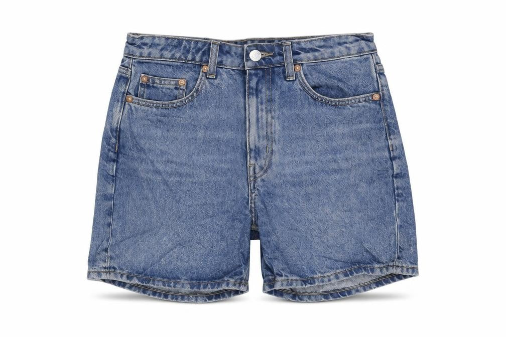 Weekday Womens Blue Cotton Bermuda Shorts Size 26 in Regular Zip