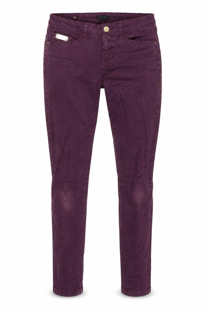 River Island Womens Purple Cotton Blend Tapered Jeans Size 8 L29 in Regular Zip