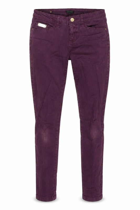 River Island Womens Purple Cotton Blend Tapered Jeans Size 8 L29 in Regular Zip