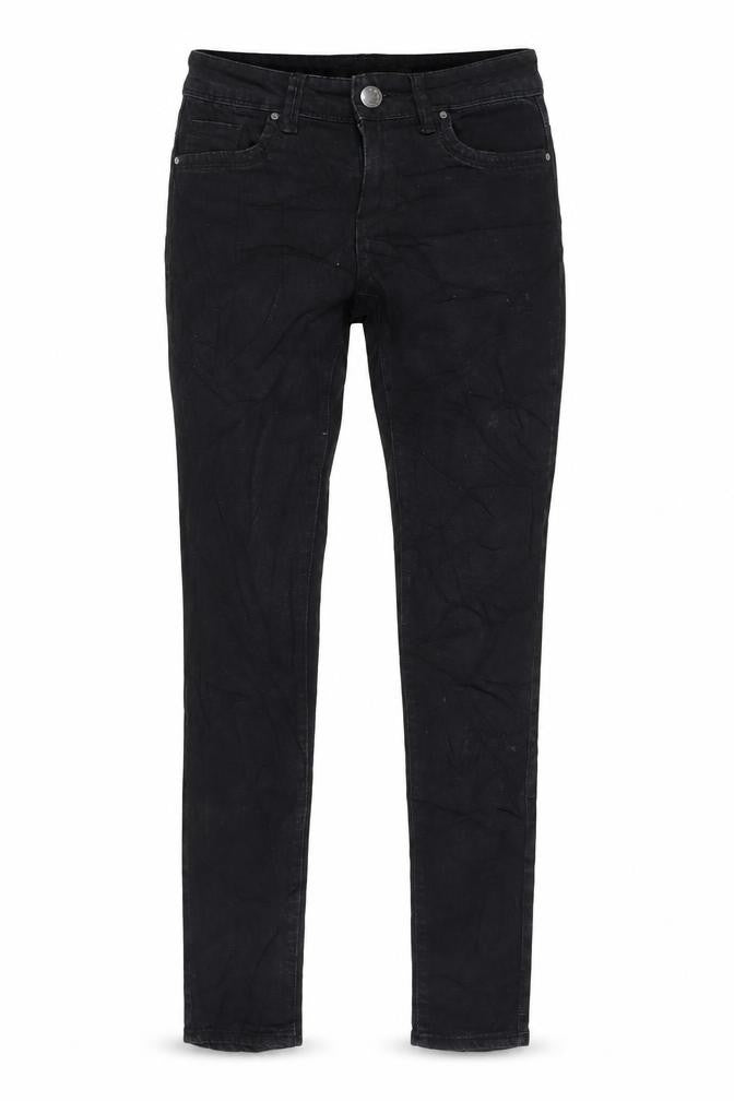 Denim & Co. Womens Black Cotton Blend Tapered Jeans Size 6 L29 in Regular Zip