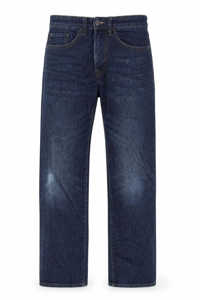 Easy Denim Mens Blue Cotton Blend Straight Jeans Size 30 in L32 in Regular Zip