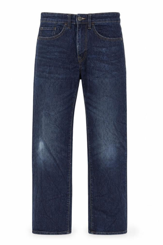 Easy Denim Mens Blue Cotton Blend Straight Jeans Size 30 in L32 in Regular Zip