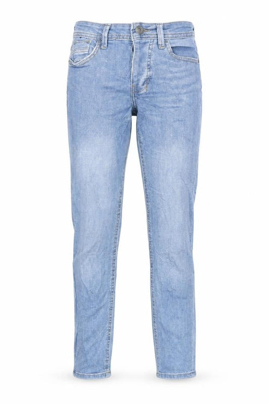 Denim & Co. Womens Blue Cotton Blend Tapered Jeans Size 28 in L27.5 in Regular Button