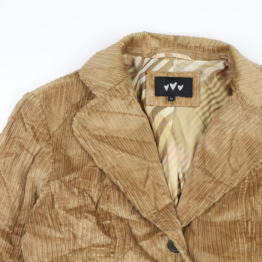Marks and Spencer Womens Brown Jacket Size 12 Button