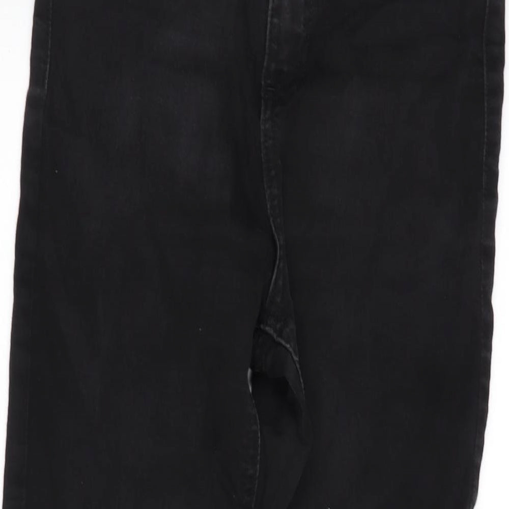 Marks and Spencer Womens Black Cotton Blend Skinny Jeans Size 10 L27.5 in Regular Zip