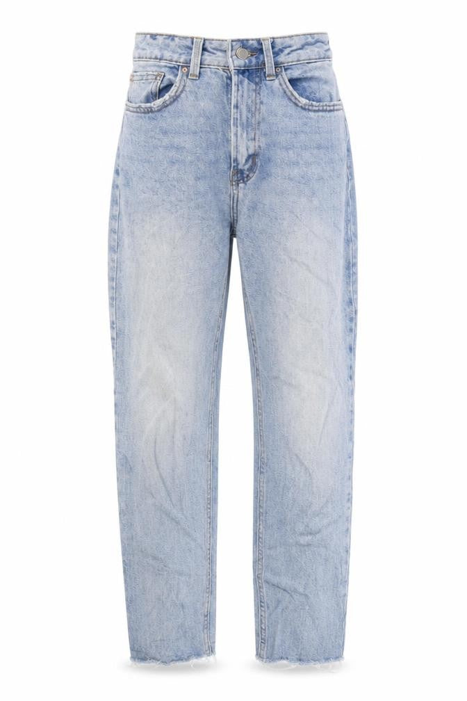 Denim & Co. Womens Blue Cotton Blend Straight Jeans Size 6 L25 in Regular Zip