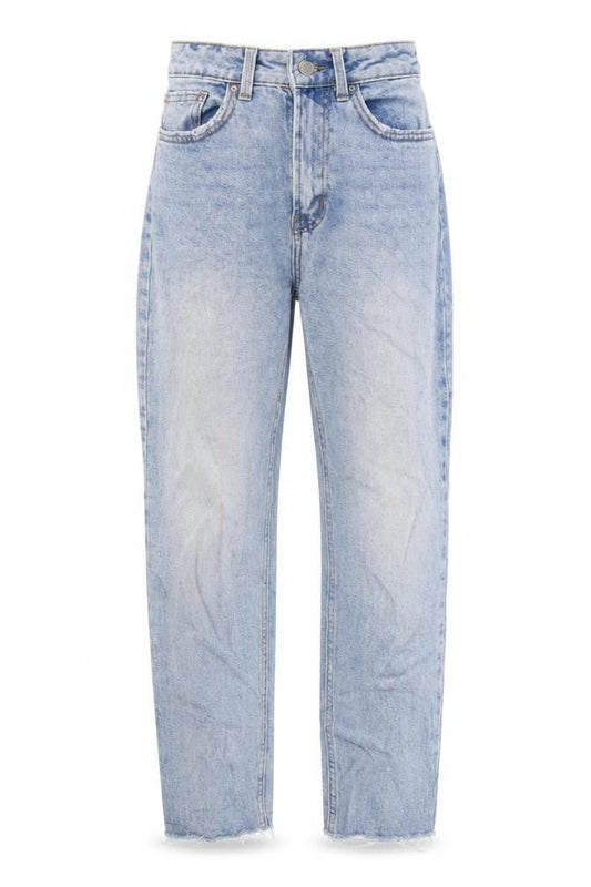 Denim & Co. Womens Blue Cotton Blend Straight Jeans Size 6 L25 in Regular Zip