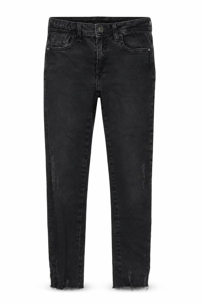 Zara Womens Grey Cotton Blend Straight Jeans Size 38 in L26 in Regular Zip - Distressed - Raw hem.