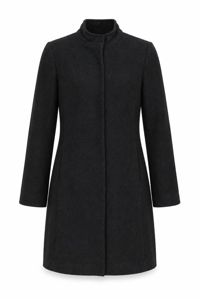 PCF Womens Black Overcoat Coat Size 10 Button