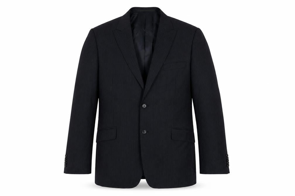 Linea Mens Black Striped Wool Jacket Suit Jacket Size 42 Regular
