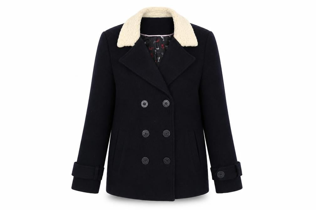Henry Holland Womens Blue Overcoat Coat Size 12 Button