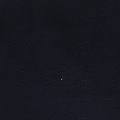 Brand and care label for Henry Holland women’s blue overcoat coat, size UK 12, button