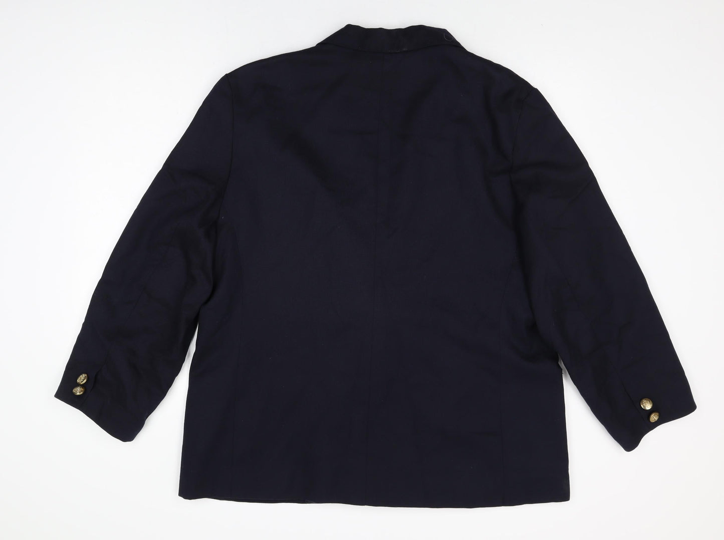 Classic Woman Womens Blue Wool Jacket Suit Jacket Size 22