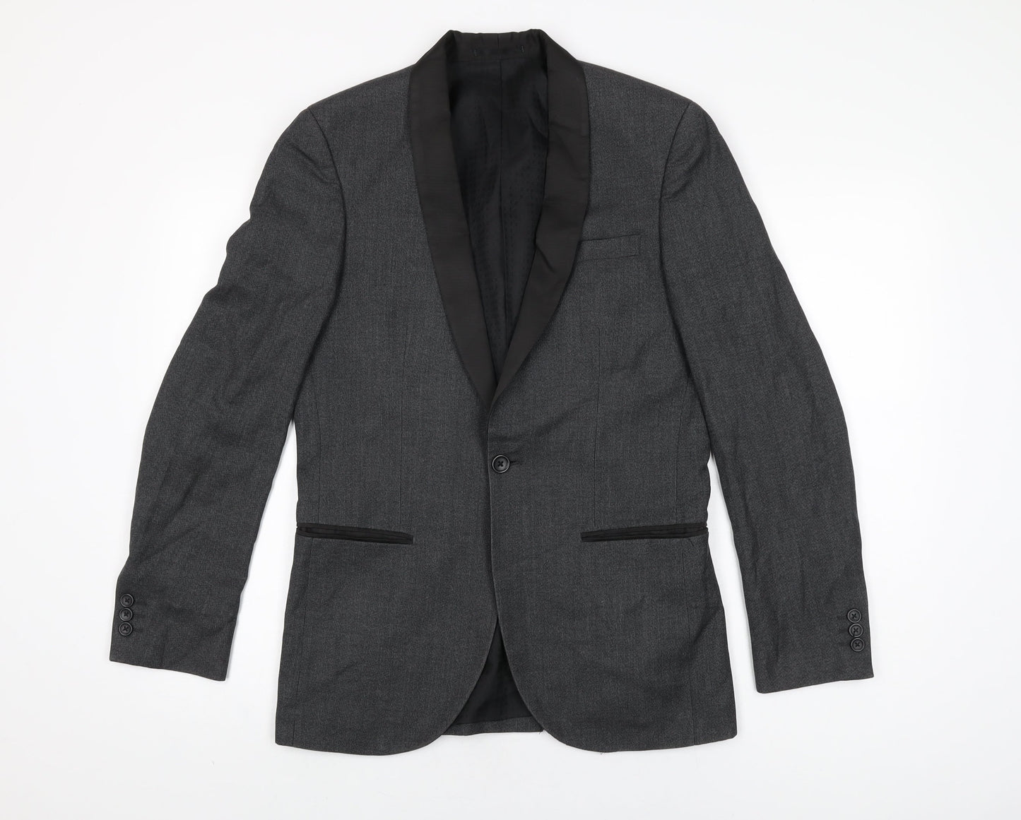 NEXT Mens Grey Polyester Jacket Suit Jacket Size 36 Regular