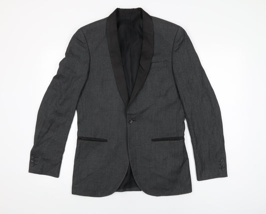 NEXT Mens Grey Polyester Jacket Suit Jacket Size 36 Regular