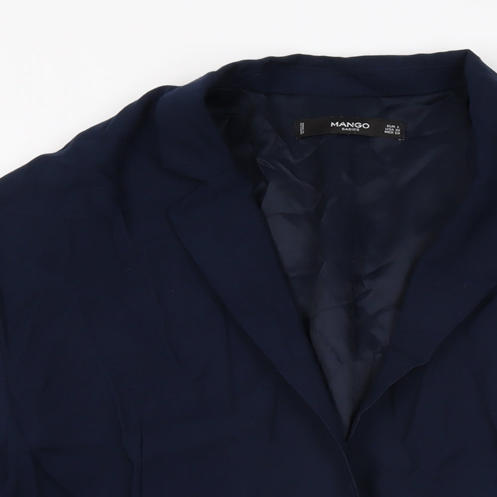 Mango Womens Blue Jacket Size S Button