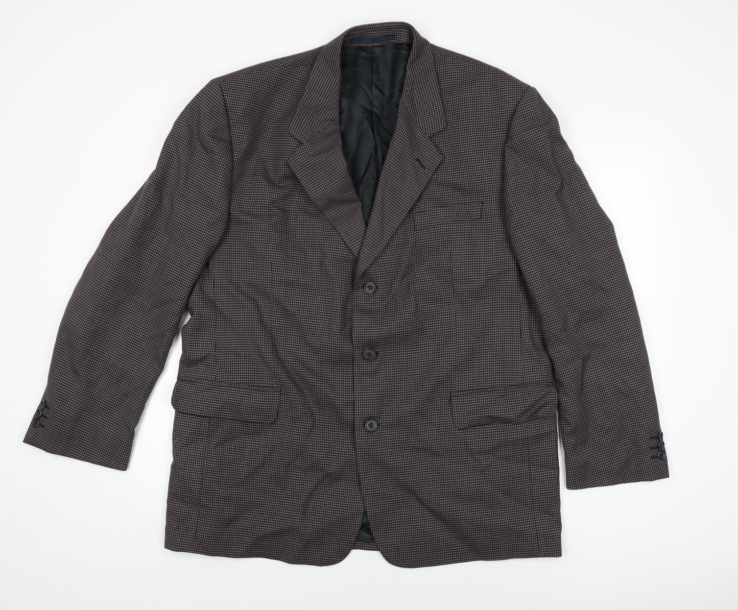 Principles Mens Brown Geometric Wool Jacket Suit Jacket Size 44 Regular