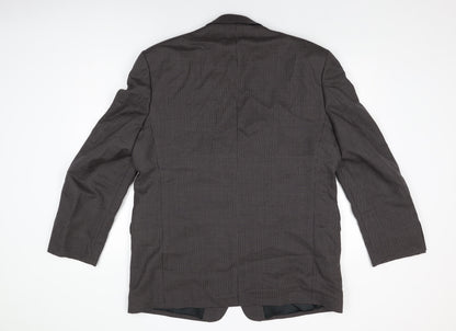 Back view of Principles men’s brown geometric wool jacket suit jacket, size 44, regular