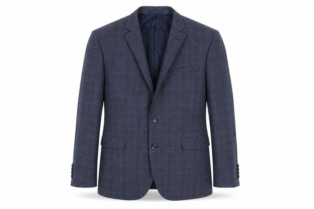 John Lewis Mens Blue Geometric Wool Jacket Suit Jacket Size 42 Regular