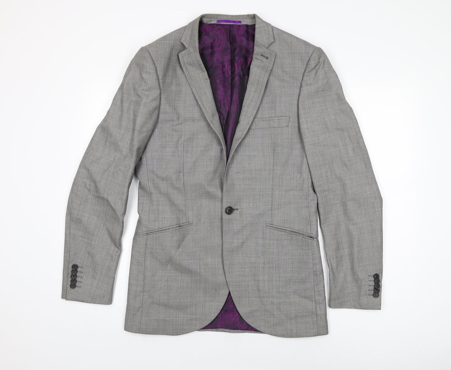 Taylor & Wright Mens Grey Polyester Jacket Suit Jacket Size 38 Regular