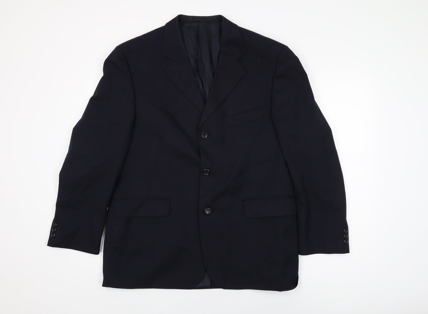 Burton Mens Blue Wool Jacket Suit Jacket Size 42 Regular