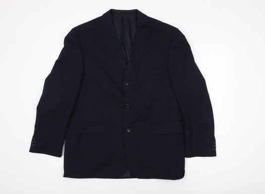 Burton Mens Blue Wool Jacket Suit Jacket Size 42 Regular
