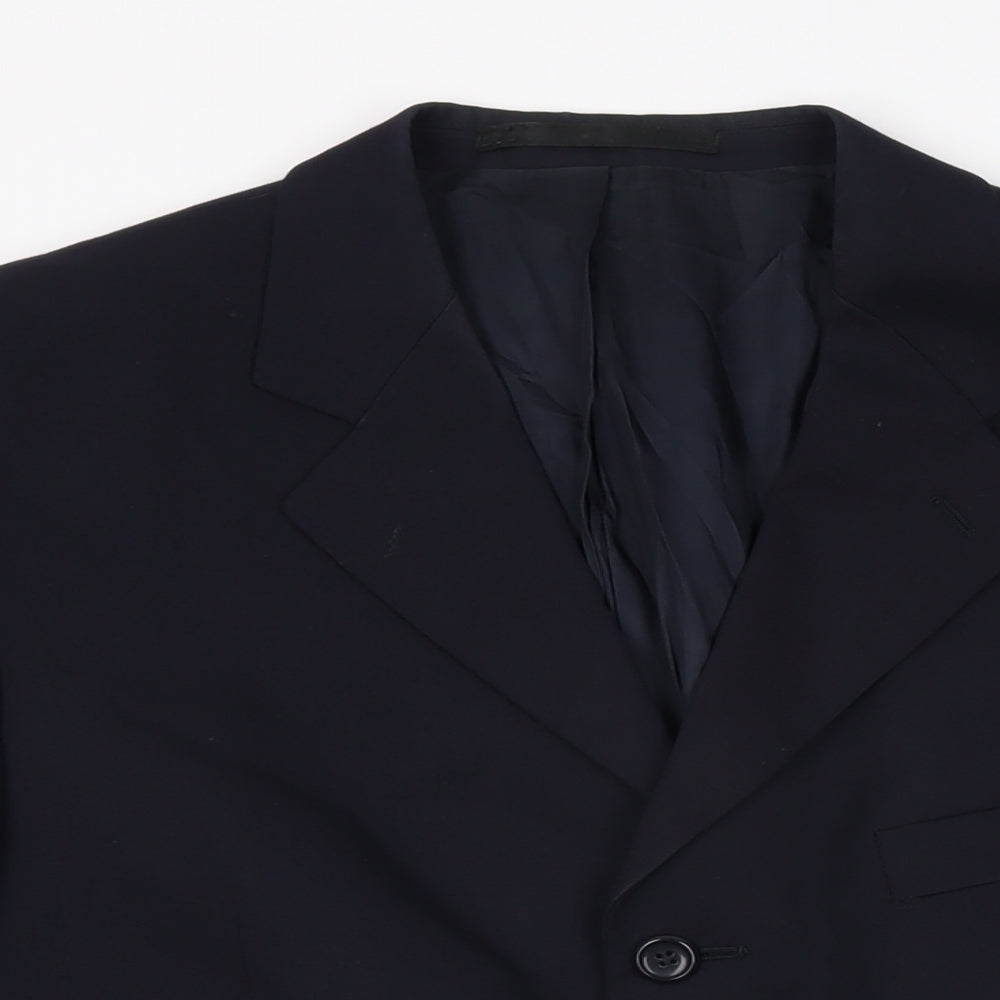 Burton Mens Blue Wool Jacket Suit Jacket Size 42 Regular