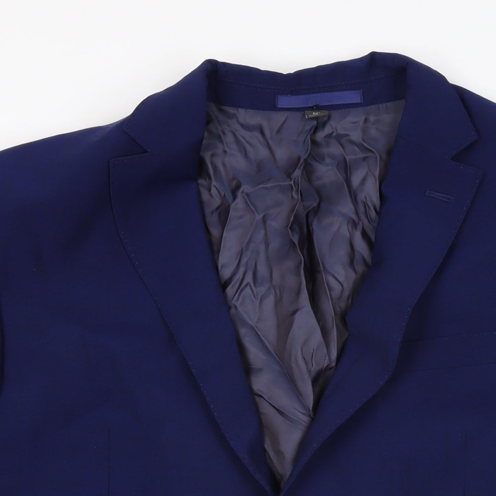 Marks and Spencer Mens Blue Wool Jacket Suit Jacket Size 40 Regular