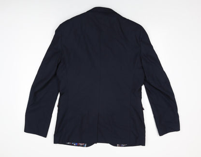 Next Mens Blue Polyester Jacket Suit Jacket Size 40 Regular