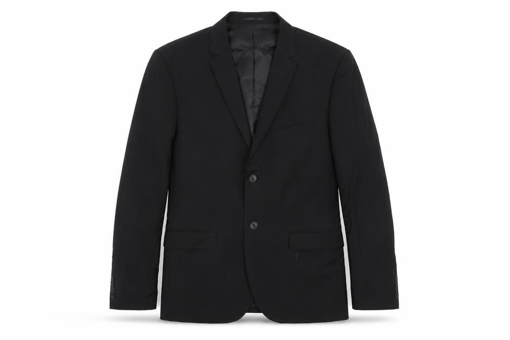 H&M Mens Black Polyester Jacket Suit Jacket Size 46 Regular