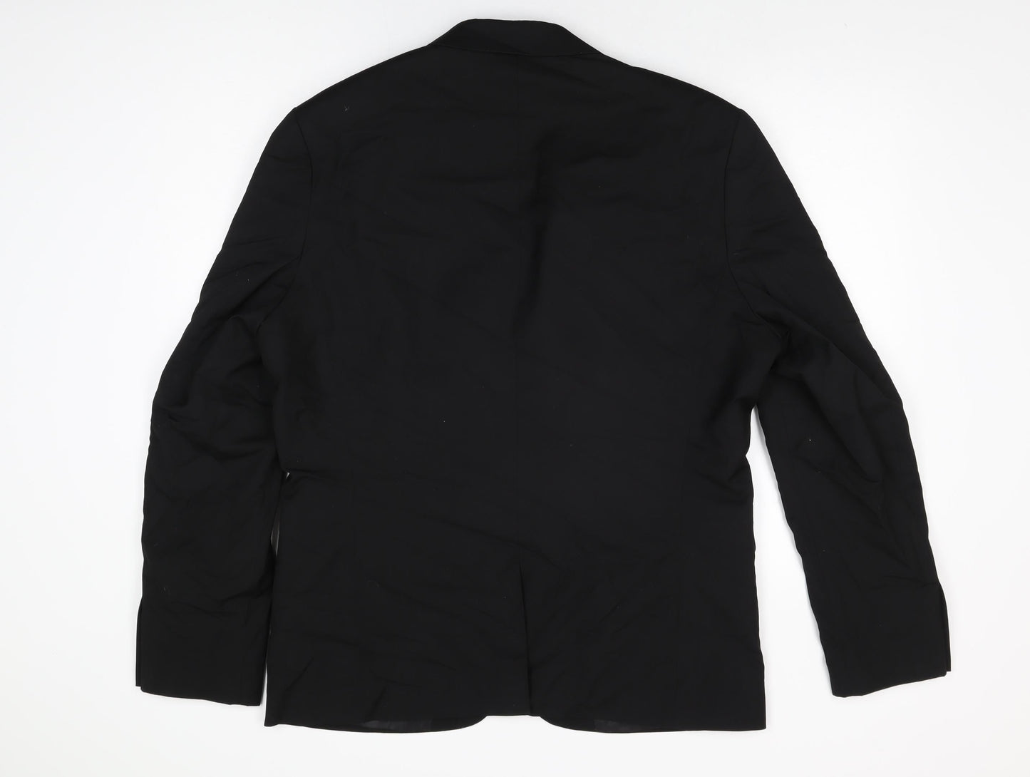 H&M Mens Black Polyester Jacket Suit Jacket Size 46 Regular