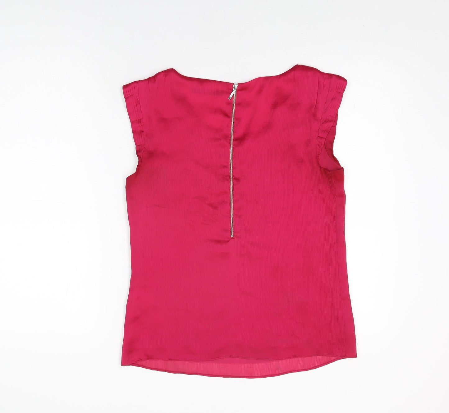 Portmans Womens Pink Polyester Basic Blouse Size 8 Round Neck