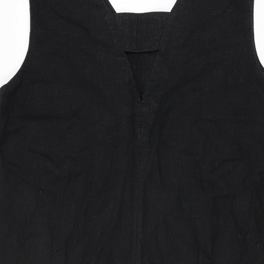 NEXT Womens Black Viscose Shift Size 10 V-Neck Pullover